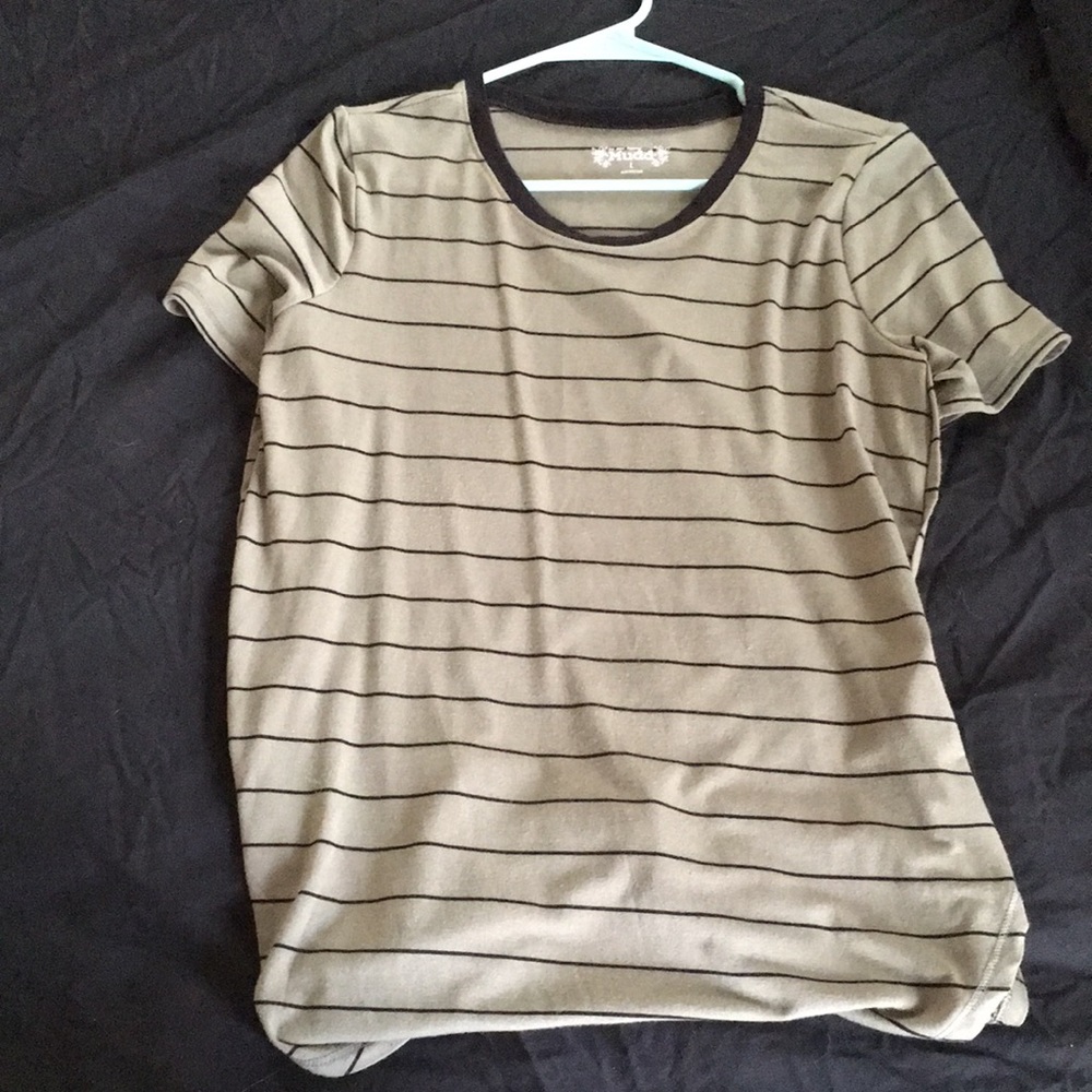 Green with black stripes shirt